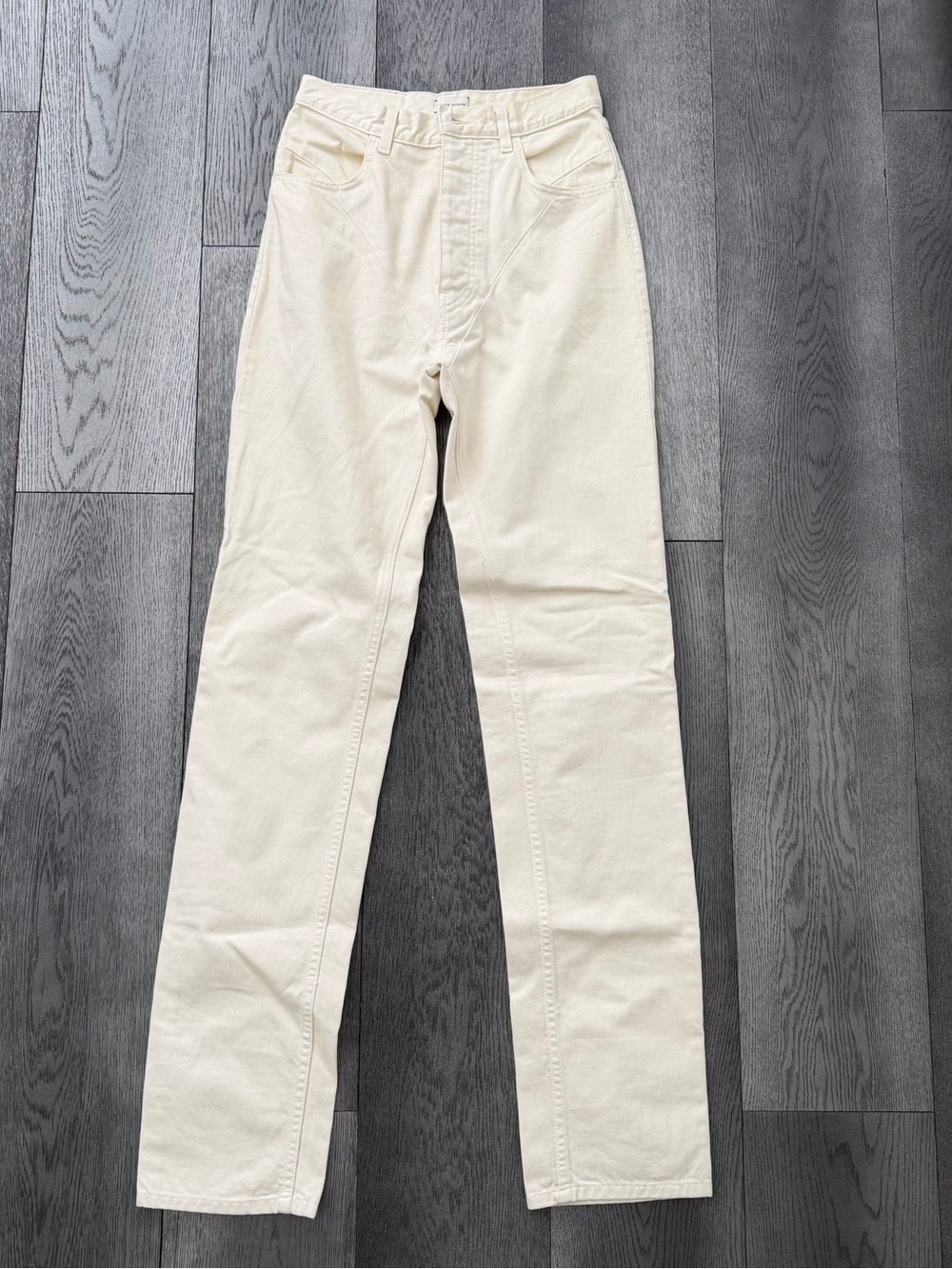 Magda Butrym Cream Straight-Leg Jeans